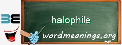 WordMeaning blackboard for halophile